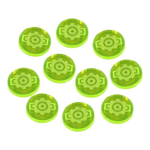 LITKO Space Fighter Calculate Tokens, Fluorescent Green (10) for X-Wing 2nd edition